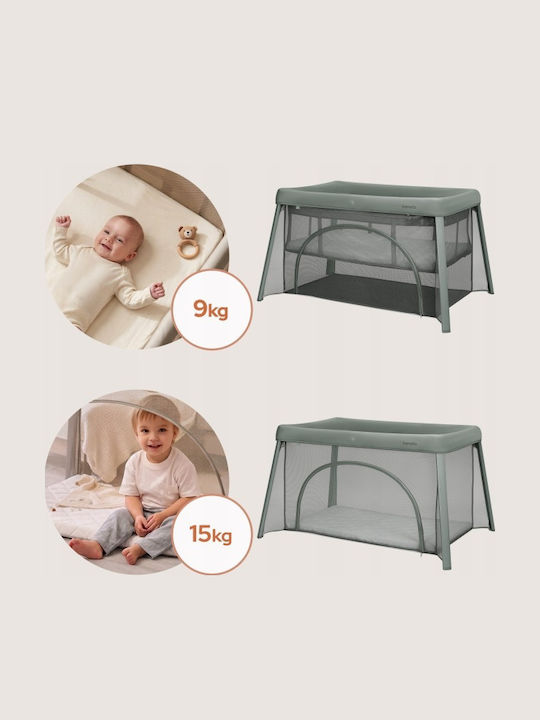 Lionelo Baby Cradle with Mattress Side Opening and Wheels Green