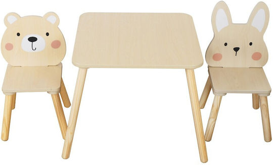 Kids Table Set with Chairs for Painting from Wood