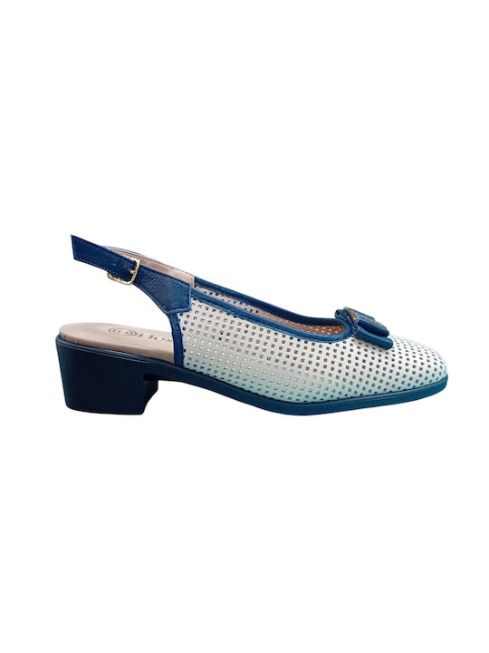 Damen Sandalen Blau Leder