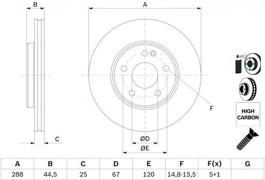 Mercedes Brake Disc A W168 97 Front Left Right W169 A 200