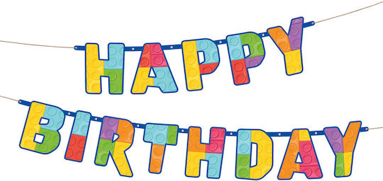 Banner Garland Blocks Birthday Happy Birthday 1.8m