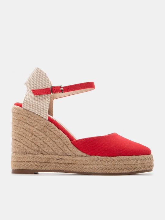 Sommer Damenplattformen im Stil Espadrilles Rote