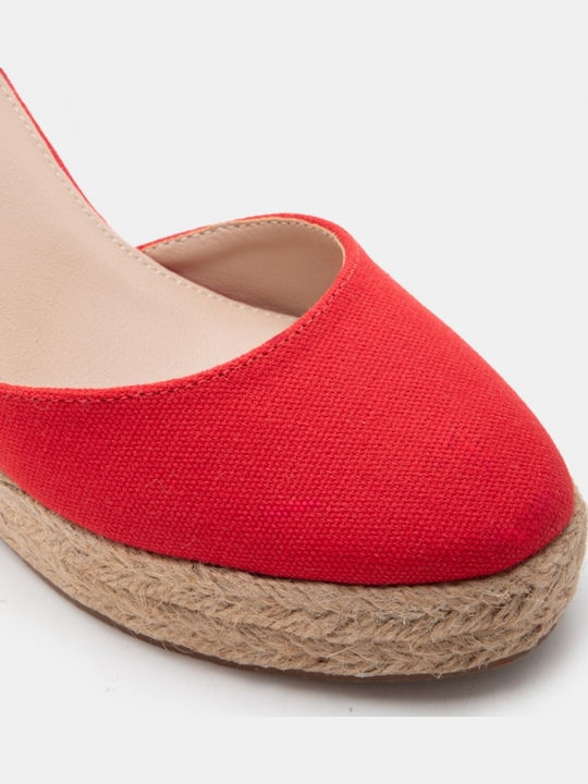 Sommer Damenplattformen im Stil Espadrilles Rote