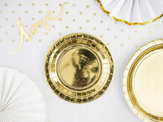 Set Cups Plates Napkins Gold