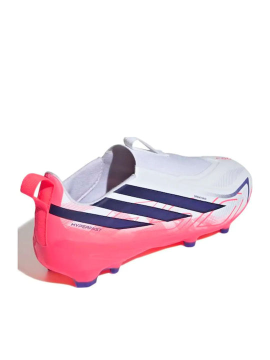 F50 Hyperfast League Laceless FG Παιδικά Ποδοσφαιρικά Παπούτσια με Τάπες Λευκά