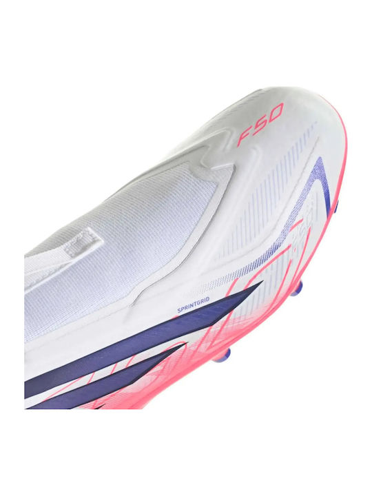 F50 Hyperfast League Laceless FG Παιδικά Ποδοσφαιρικά Παπούτσια με Τάπες Λευκά