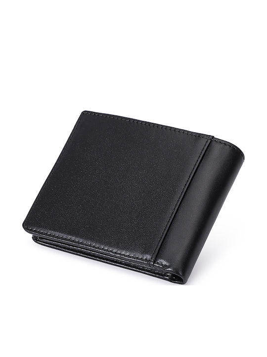 Мъжки кожен портфейл с RFID Черен