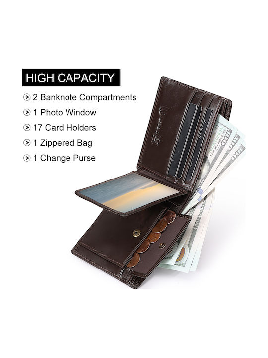 Leder Herrenbrieftasche mit RFID Braun