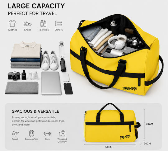 Sack Voyage Yellow Fabric M54xW24xH38cm