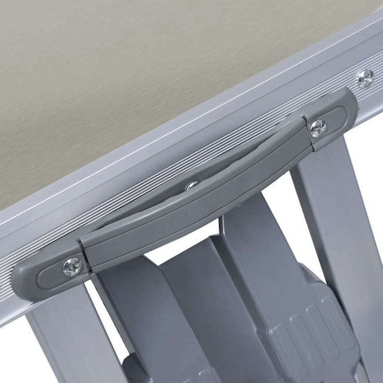 Aluminum Table Set for Camping Foldable Grey