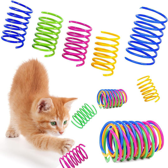 Femmit Multicolored Plastic Spiral Cat Toys Springs 8 Pieces Bpa Free