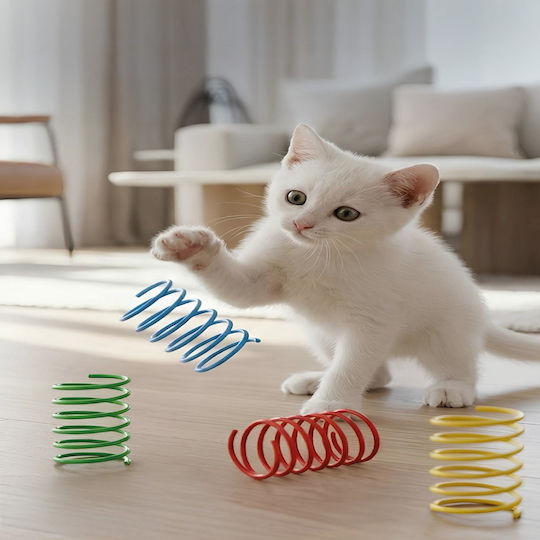 Femmit Multicolored Plastic Spiral Cat Toys Springs 8 Pieces Bpa Free