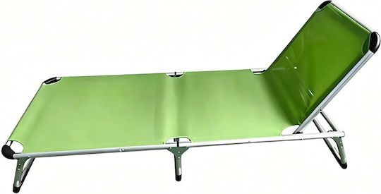Medrelaxhome Set 2 Pieces Foldable Aluminum Green Beach Sunbed and 1.9m Windproof Beach Umbrella with UPF50+