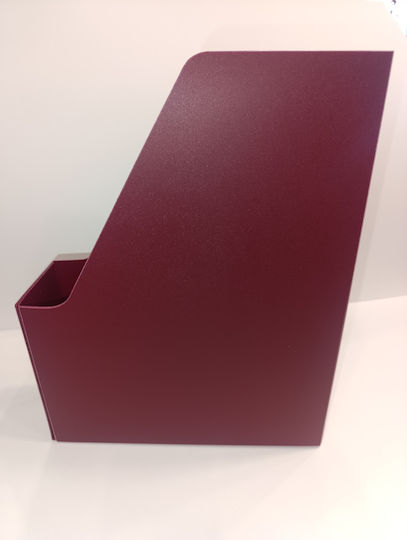 Magazine File Organiser Plastic Bordeaux 24.5x7.5x31.5cm Stan-in