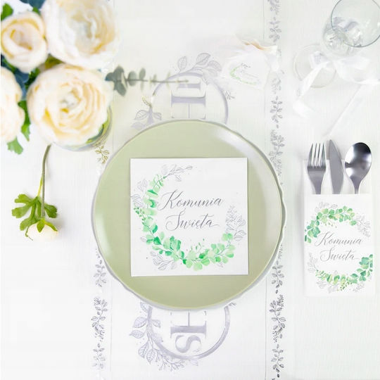 Organza Communion Table Runner Silver Ihs Eucalyptus Holy Communion 5m