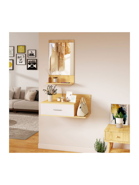 Hallway Furniture with Mirror Wood and Glass 80x39.5x33.5cm