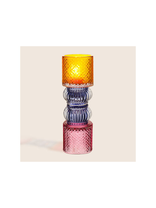 Stewehome Decorative Glass Object Multicolored 7x7x23 Cm