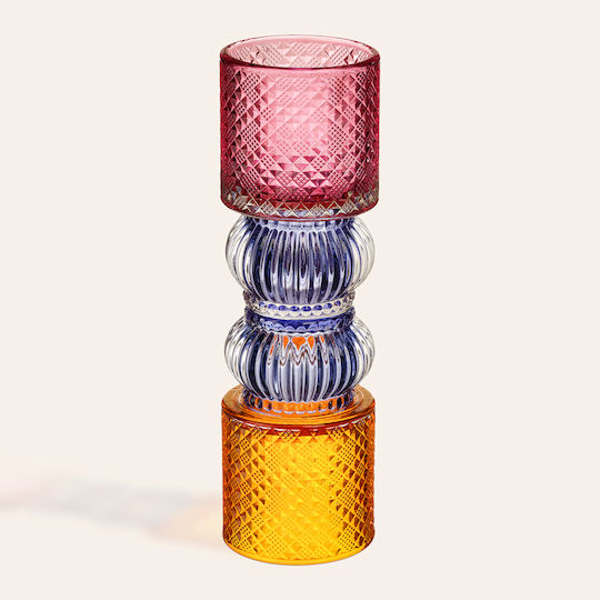 SteweHome Tischdekoration Glas Bunt 7x7x23 cm