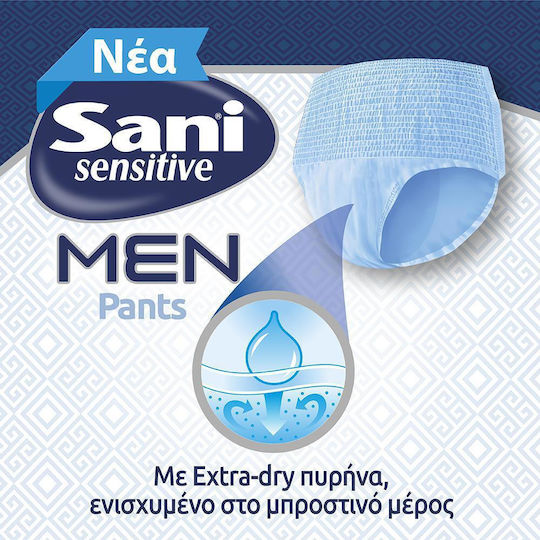 Sani Sensitive Men Πάνες Βρακάκι Ακράτειας Medium σε Μπλε Χρώμα 12τμχ