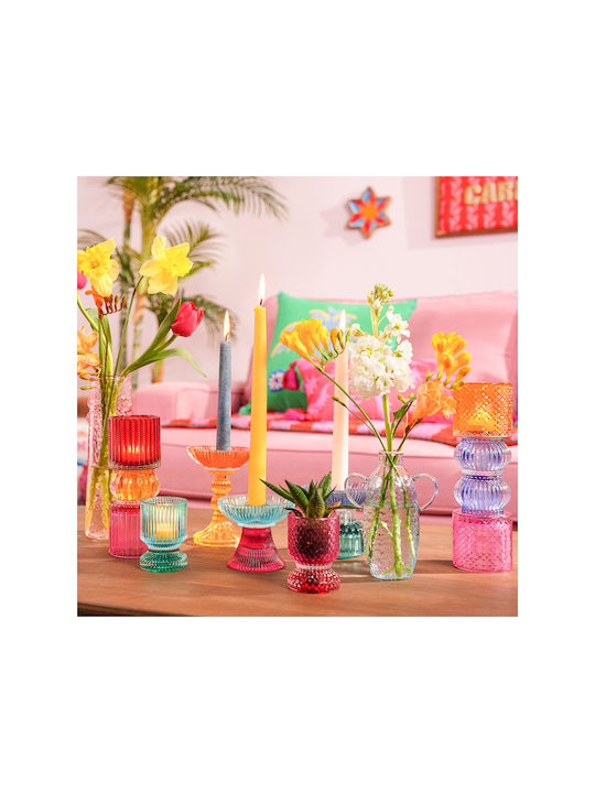 Stewehome Decorative Glass Object Multicolored 7x7x18.5 Cm