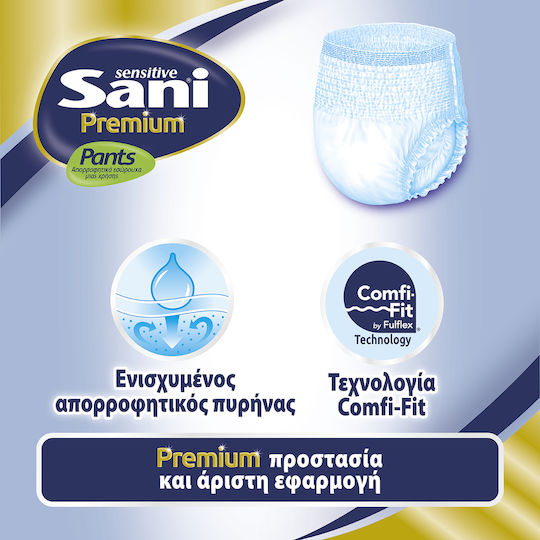 Sani Premium Πάνες Βρακάκι Ακράτειας Medium σε Μπλε Χρώμα 12τμχ