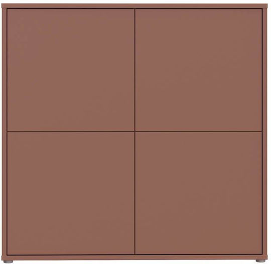 Chest of Drawers Wooden Terracotta 125x35x122cm