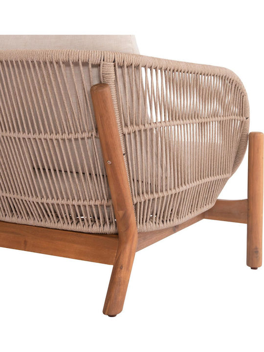 Set De Salon Exterior Lounge 3 Piese Natural Cu Perne