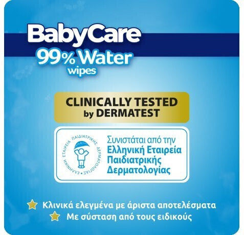 BabyCare 99% Water Baby Wipes with 99% Water Alcohol-Free & Parabens Free 2x20pcs