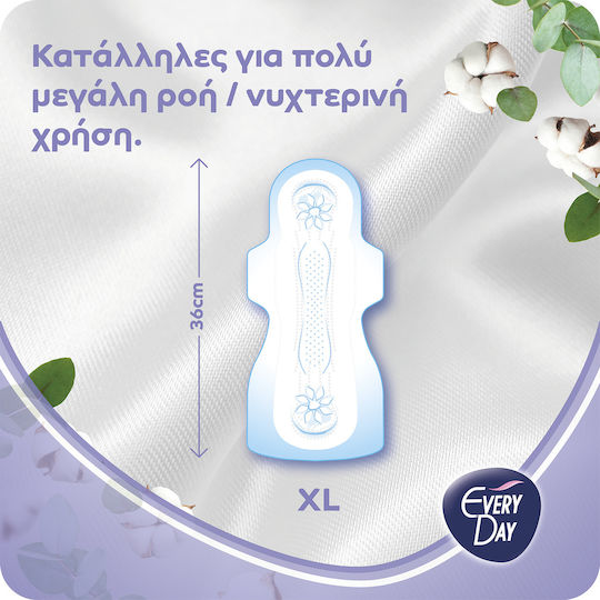 Every Day Sensitive Cotton Extra Long Ultra Plus Hygienepads mit Flügeln 18 Stück