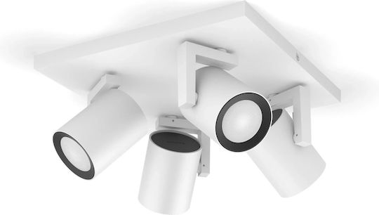 Philips Argenta Decken- und Wandleuchten mit 4 Spots in Weißer Farbe