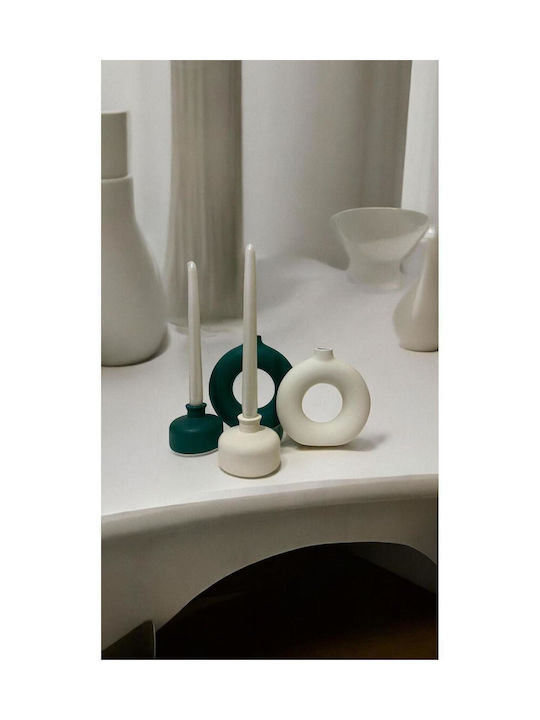 Stewehome Set of Decorative Vase Candle Holder Bohemian Style Green 10x10 Cm