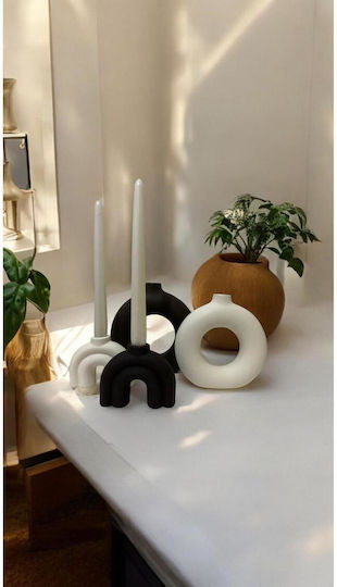 Stewehome Set De Vaze Decorative Și Sfeșnice Stil Boem Negru 10x10 Cm Ste-042064-p42064
