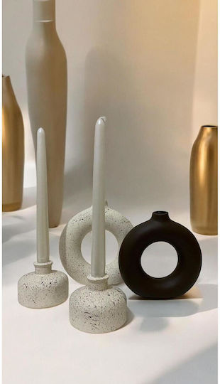 Stewehome Handmade Bohemian Set of Decorative Vase Candleholder Black 10x10 Cm