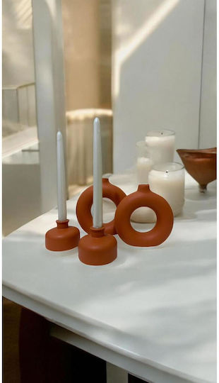 Stewehome Set De Vaze Decorative Și Sfeșnice Stil Boem Portocalii 10x10 Cm