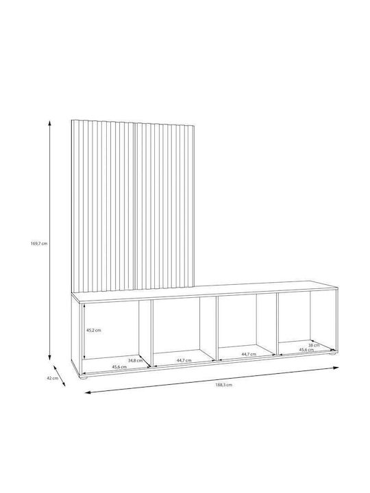 TV-Ständer Stonex Grün M189xΠ42xHöhe170cm