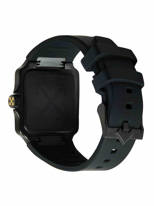 Off White Herrenuhr mit Gummiarmband und Batterie Off White Herrenuhr mit Gummiarmband und Batterie
