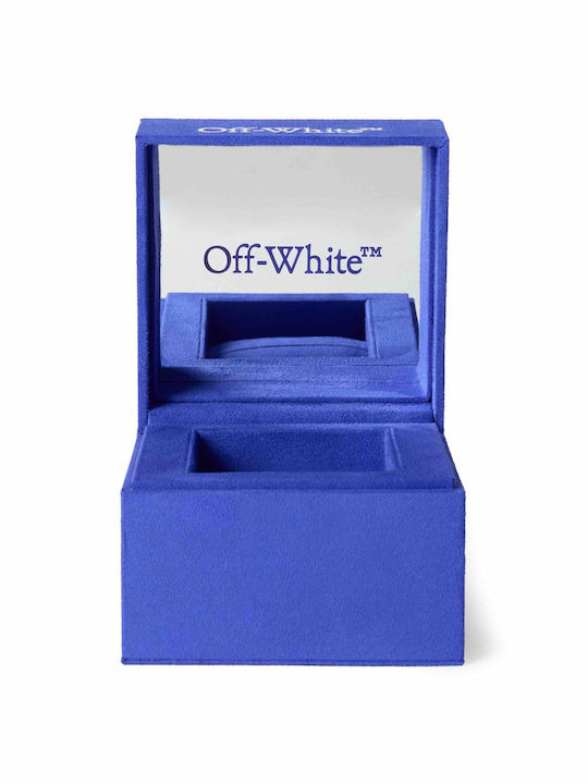 Off White Herrenuhr Batterie mit Schwarz Gummi Armband
