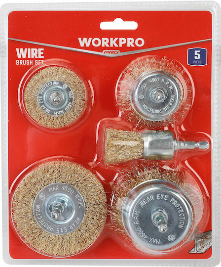 Συρματοβουρτσες Δραπανου Σετ 5 Τμχ Wp407061 Workpro
