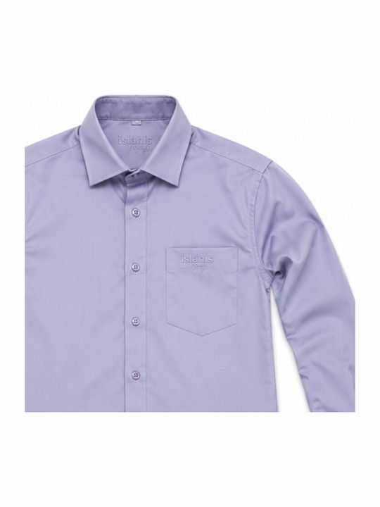 Kids Short-Sleeved Shirt Colour Lilac