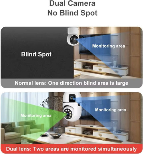 9378 IP Dual Surveillance Camera Wi-Fi 4K Waterproof with Two-Way Communication and 3.6mm Lens