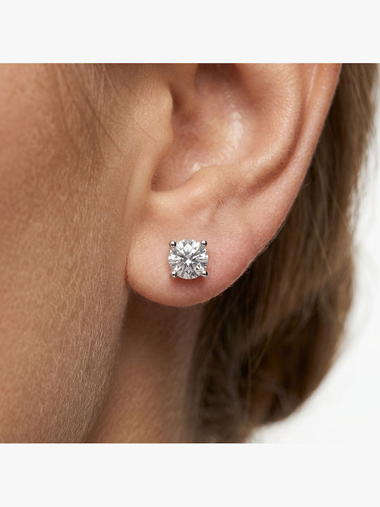 Daskalakis White Gold 9K Stud Earrings with Stones