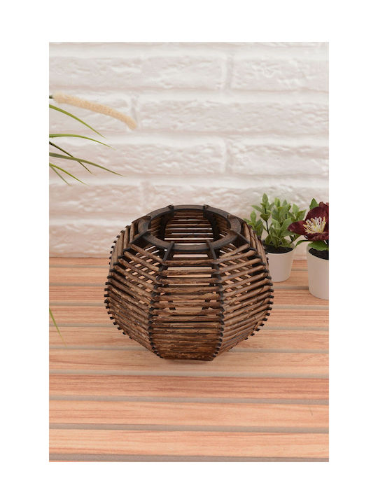 SteweHome Decorative Brown Wooden Vase 10xH11cm