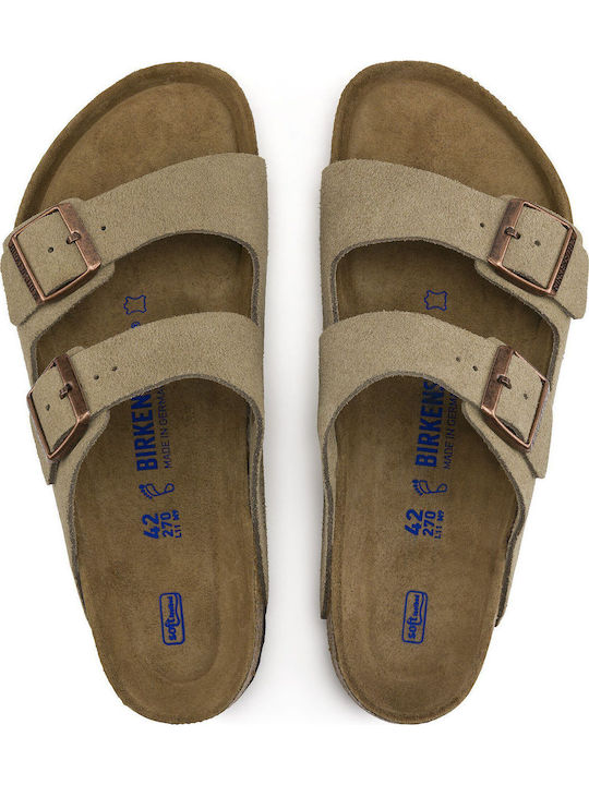 Arizona Flache Sandalen für Damen Anatomisch in Beige Farbe Schmal Passform
