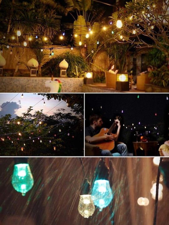Wasserdichte Lichterkette Beleuchtung LED 12m mit 15 RGB Lampen