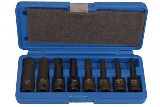 Set Of Impact Hex Bit Sockets 1/2 8 Pieces H5-H19 Se9087
