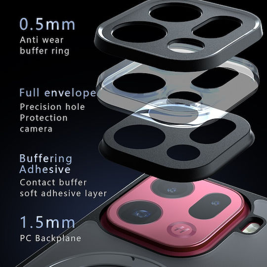 Magsafe Semi Transparent Hard Case Stand Transparent Black Oppo Find X9 Pro 5g