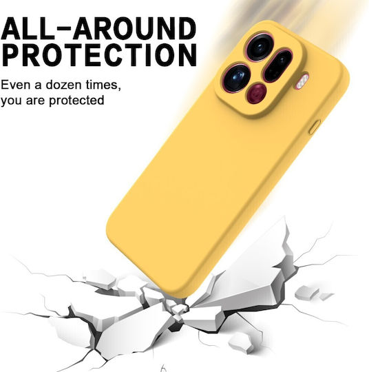Solid Color Silicone Case Yellow Oppo Find X9 Pro 5G
