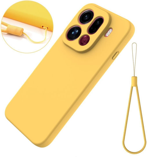 Solid Color Silicone Case Yellow Oppo Find X9 Pro 5G