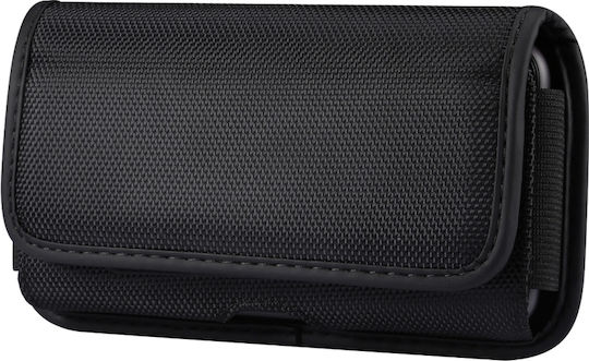 Robuste Oxford Horizontal Wandhalterung Leder Kartensteckplatz Für Smartphone 5,2 Zoll Schwarze