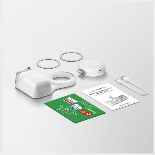 4smarts Magnetischer Smartphone-Halter Fotografischer Griff Fülllicht Kabellose Steuerung Weiß 541802